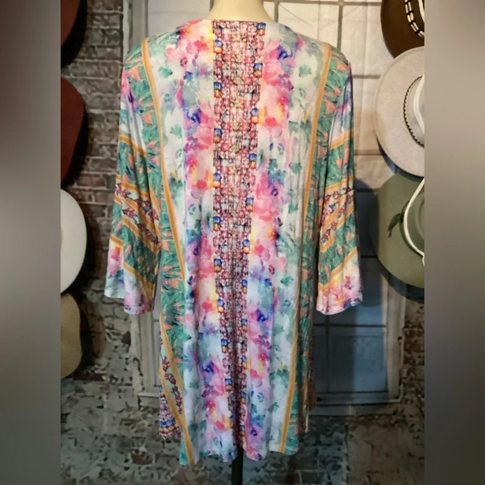 Soft Surroundings Boutique Womens BOHO Embroidered Aerhart Knit Tunc/Dress Sz 2X - Picture 5 of 16